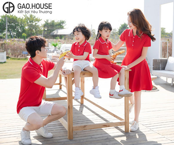 Áo gia đình có cổ Gạo House GF2020003