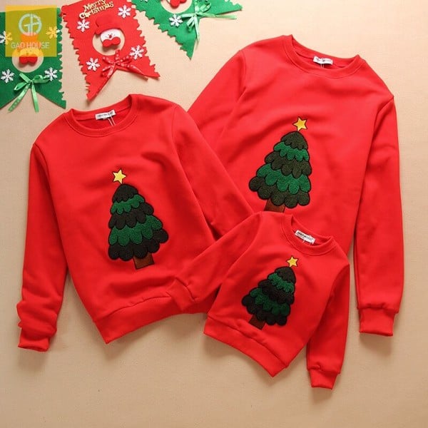 Áo gia đình Giáng Sinh in hình cây thông Noel GF1824115