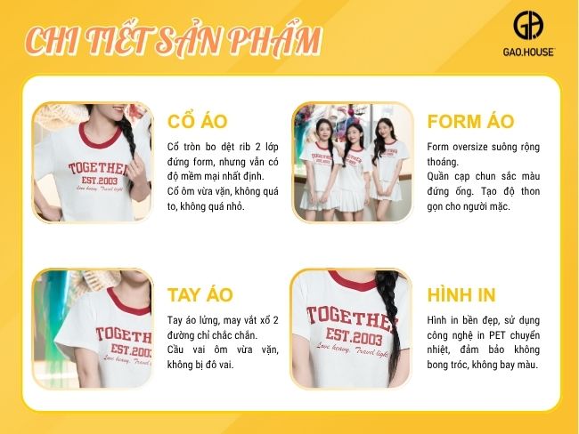Chi tiết sản phẩm áo thun nhóm trắng cổ tròn