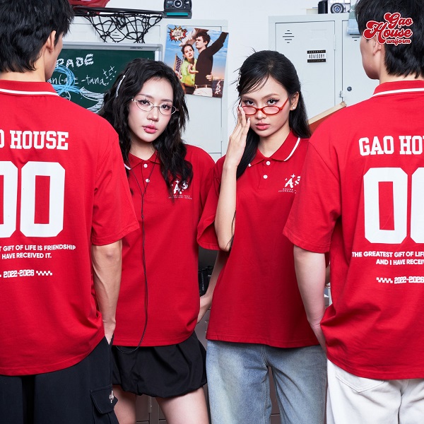 mẫu đồng phục lớp polo màu đỏ