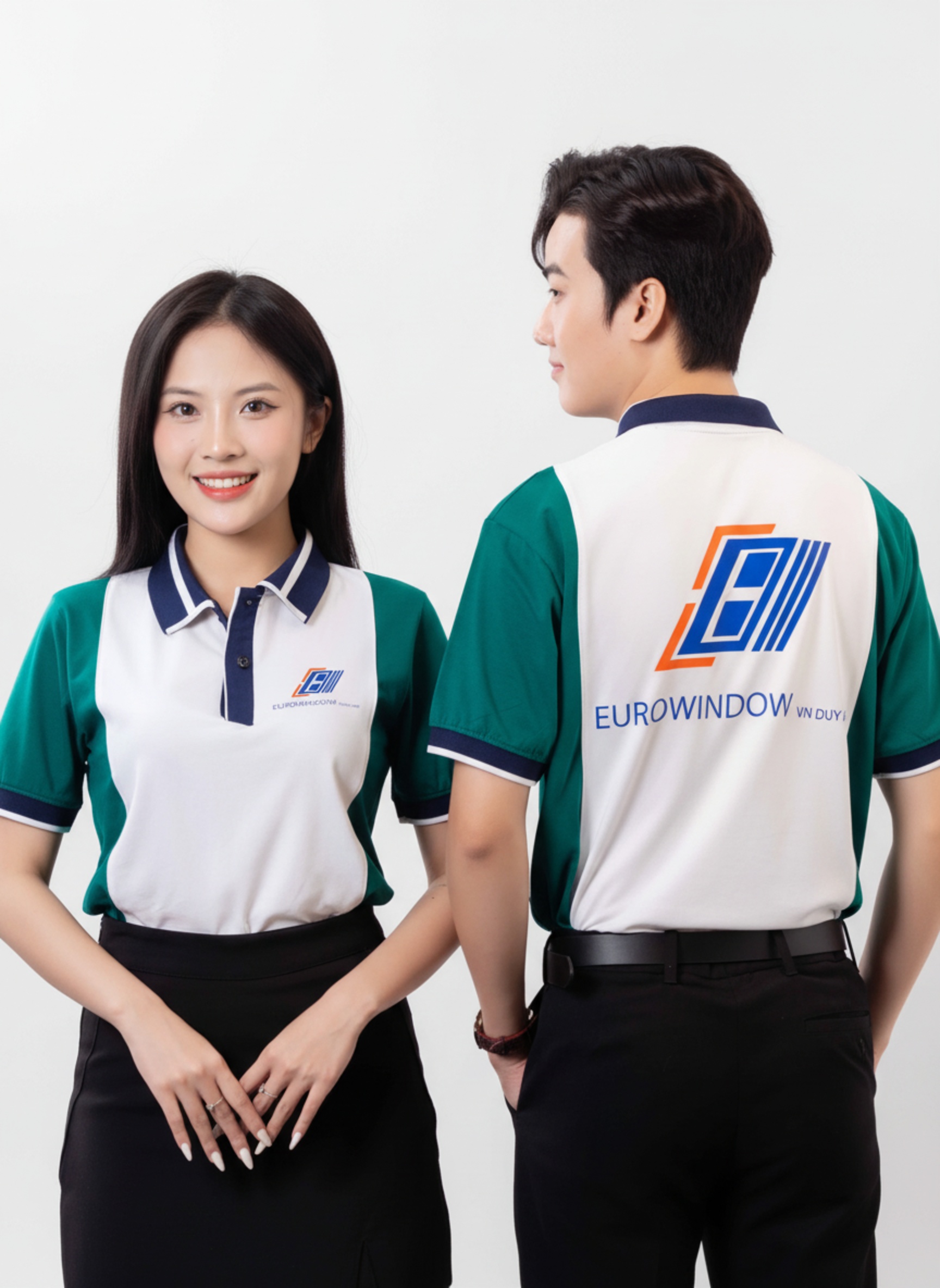 Áo polo đồng phục màu xanh mint gradient
