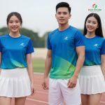 Áo Nhóm 3D Màu Xanh Dương Phối Xanh Lá