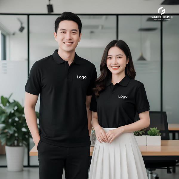 Áo Polo Đồng Phục Doanh Nghiệp Màu Đen