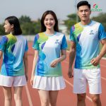 Đồng Phục Nhóm 3D Màu Trắng Xanh Gradient